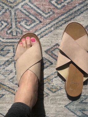 Women's Nude Crisscross Slide Sandals - Dolce Vita